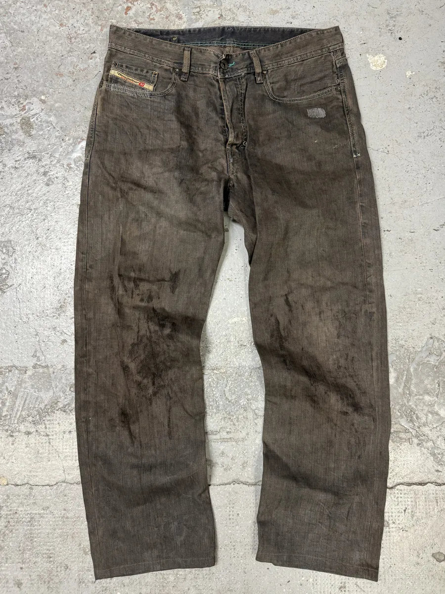 2000s Diesel Brown Rust Denim Jeans SAfrQiW 1