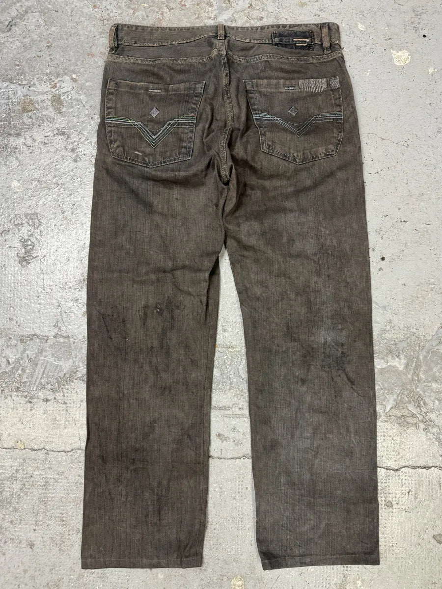 2000s Diesel Brown Rust Denim Jeans SAfrQiW 4