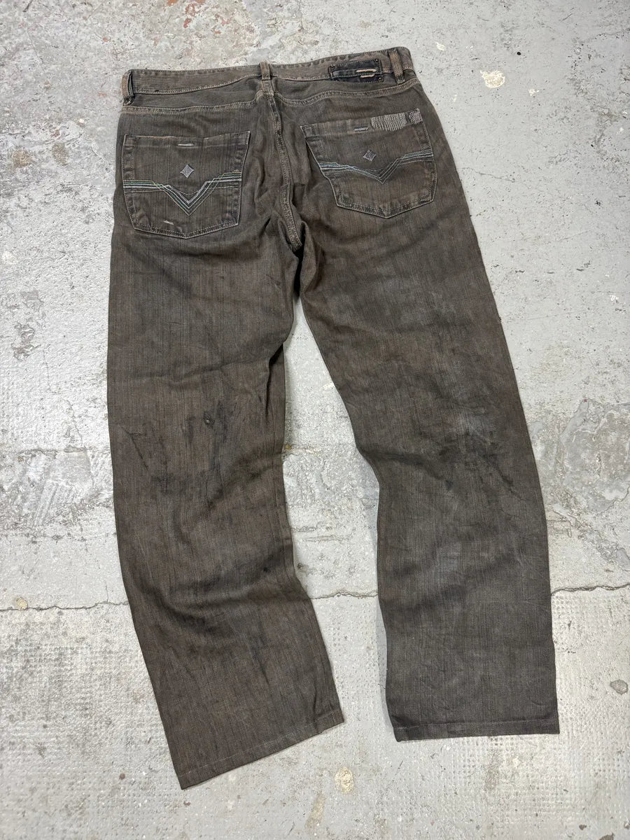 2000s Diesel Brown Rust Denim Jeans SAfrQiW 5