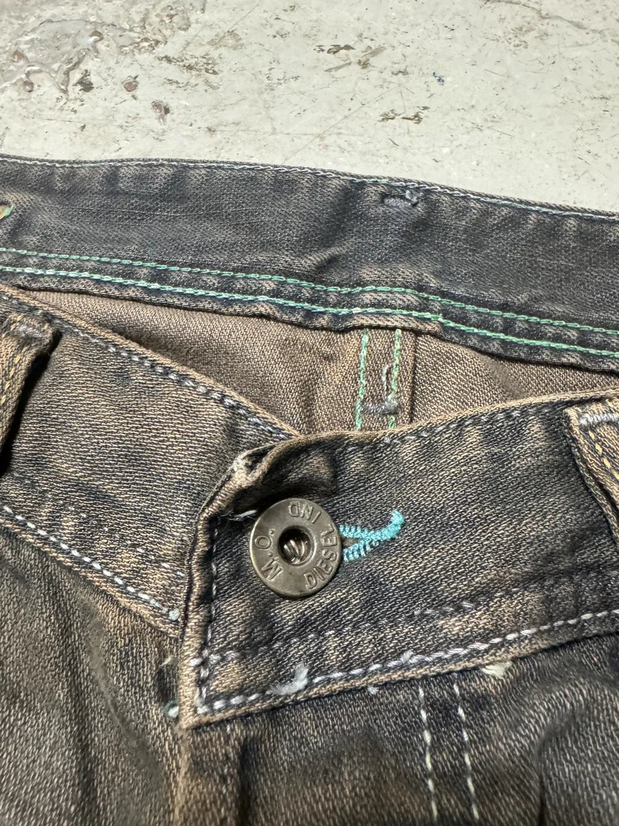 2000s Diesel Brown Rust Denim Jeans SAfrQiW 8