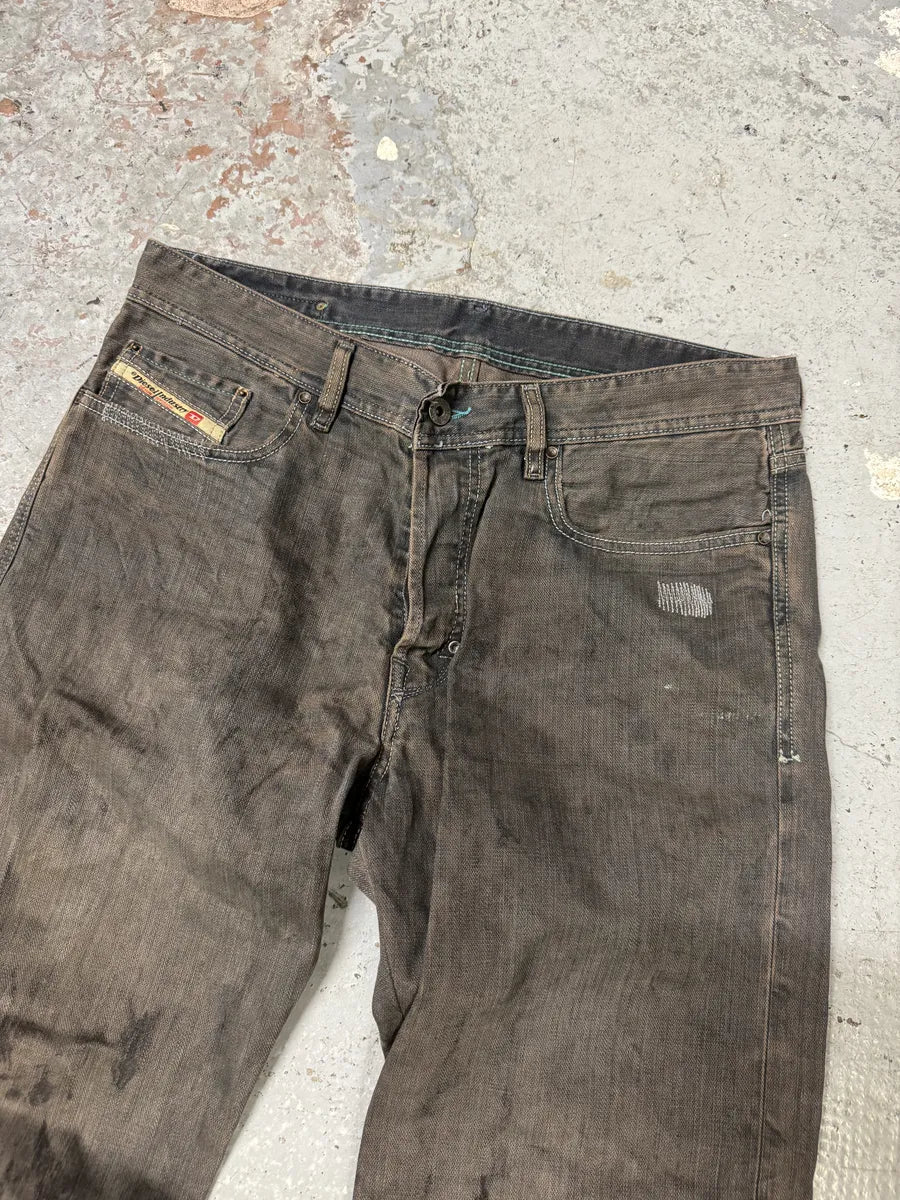 2000s Diesel Brown Rust Denim Jeans SAfrQiW 9