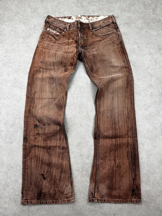 2000s Diesel Brown Rust Flared Jeans vgAbEeU 3