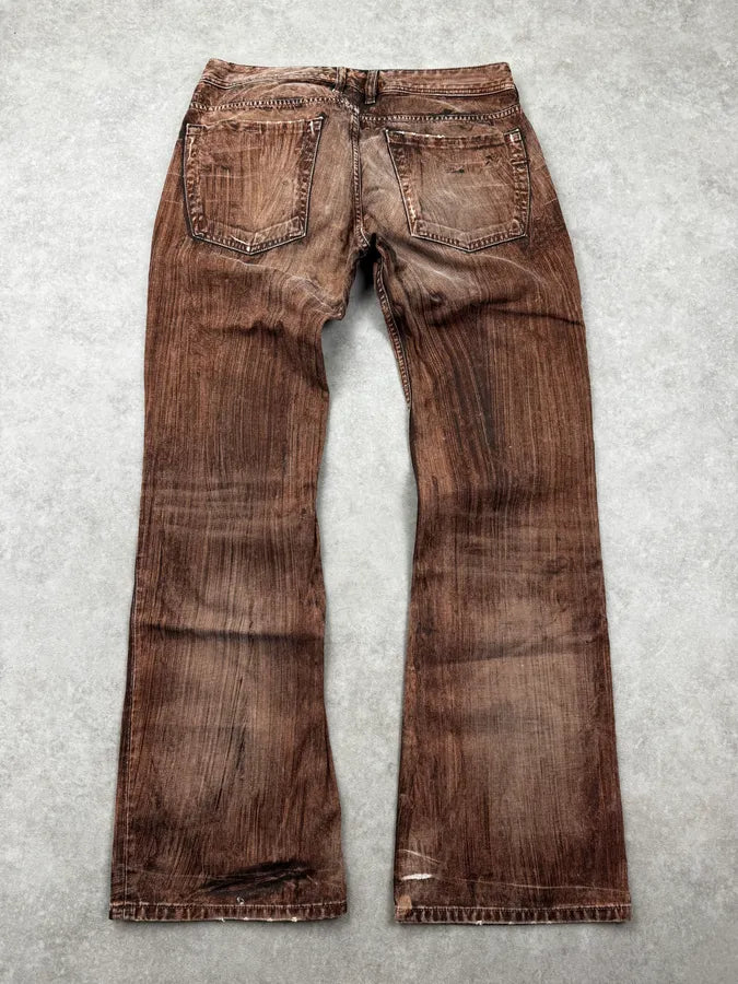 2000s Diesel Brown Rust Flared Jeans vgAbEeU 4