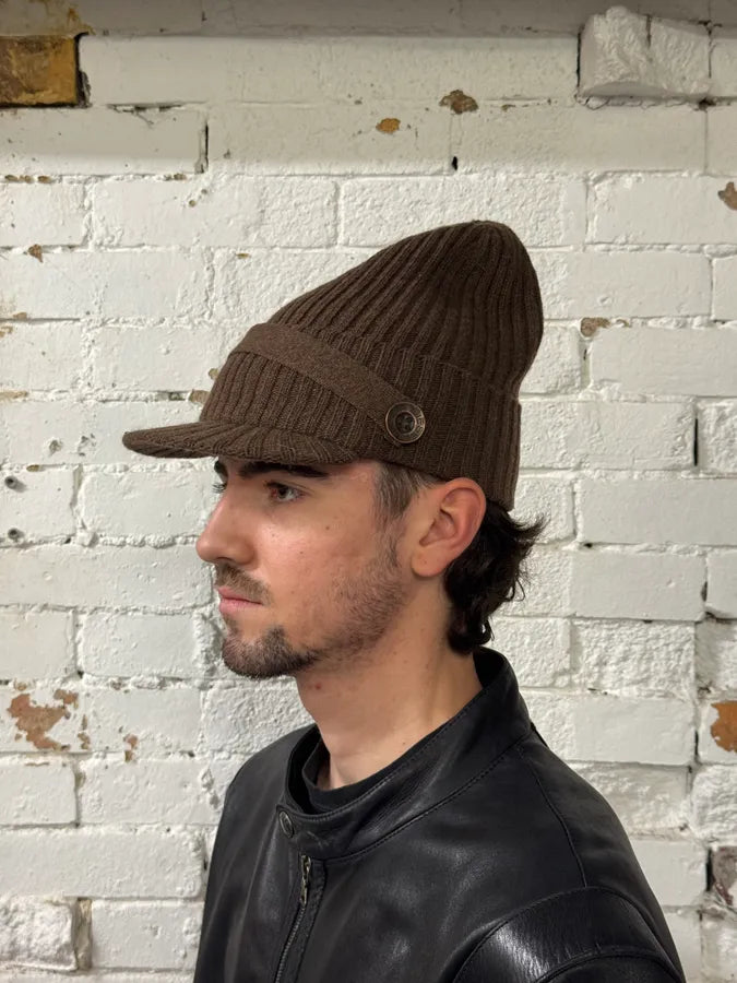 2000s Diesel Brown Wool Relaxed Cozy Beanie Cap TbyjJrk 0
