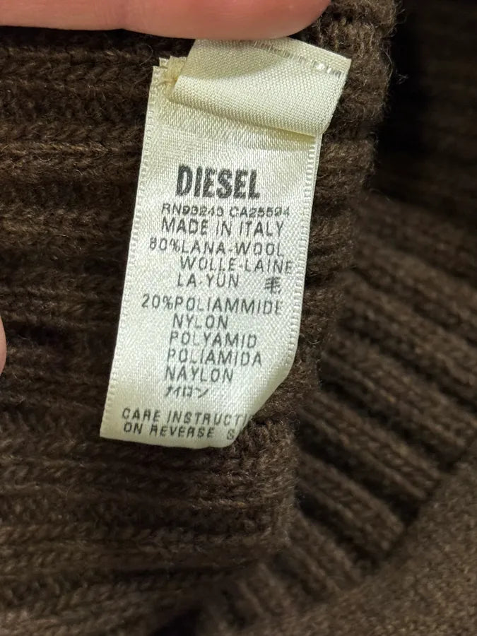 2000s Diesel Brown Wool Relaxed Cozy Beanie Cap TbyjJrk 6