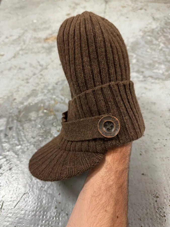 2000s Diesel Brown Wool Relaxed Cozy Beanie Cap TbyjJrk 4