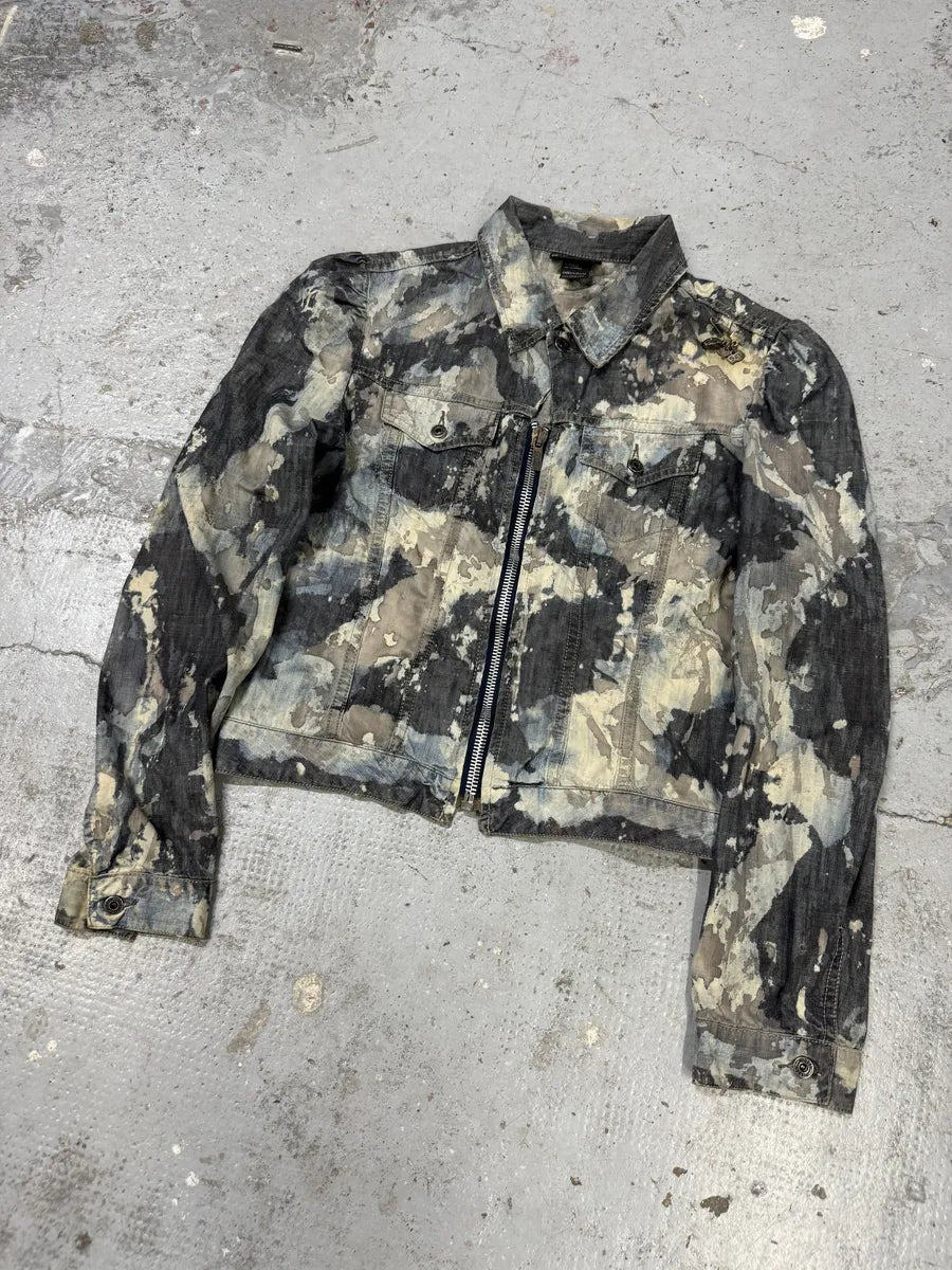 2000s Diesel Contemporary Full Splash Painted Denim Jacket hvpQBWQ 4