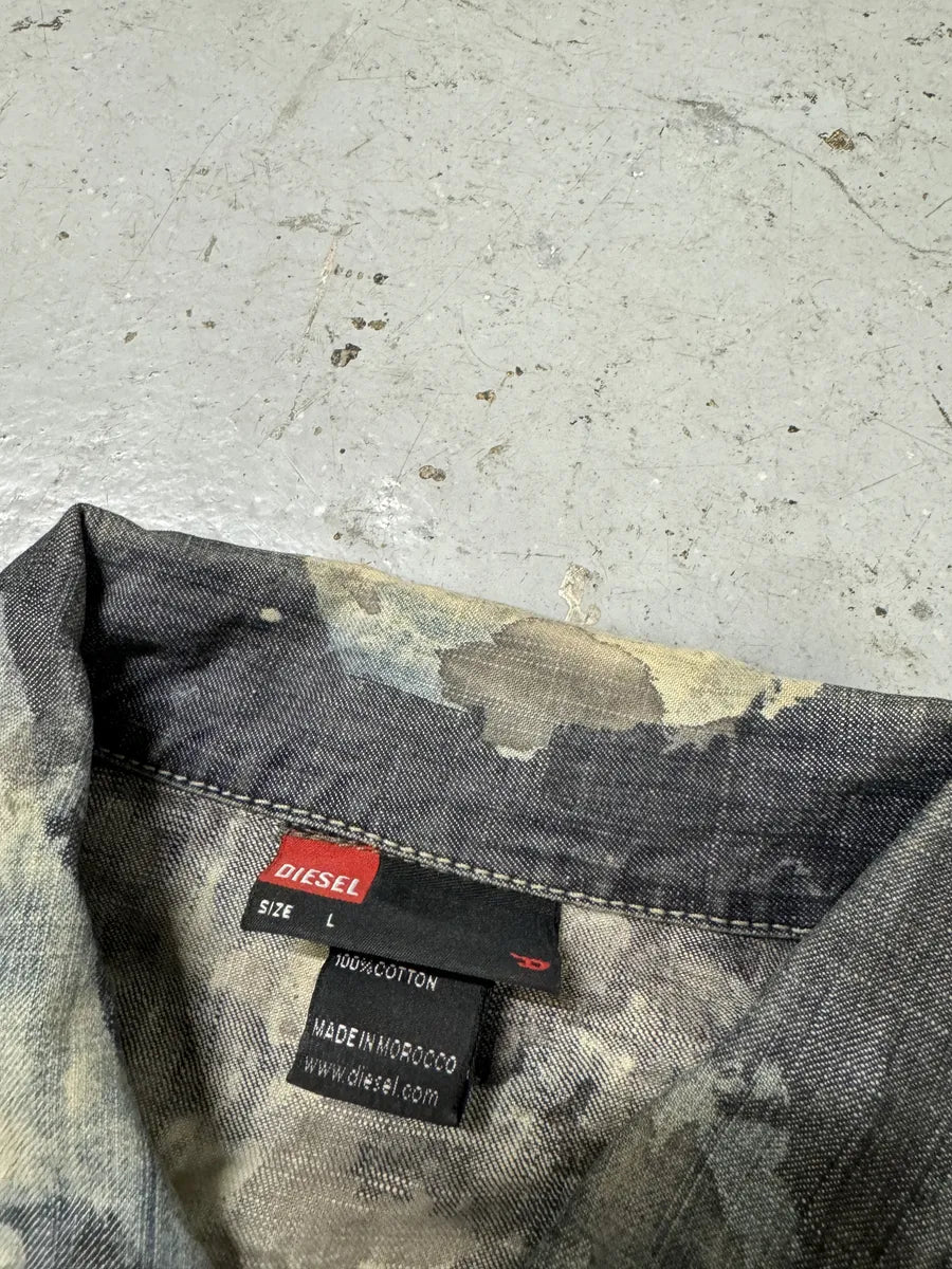 2000s Diesel Contemporary Full Splash Painted Denim Jacket hvpQBWQ 6