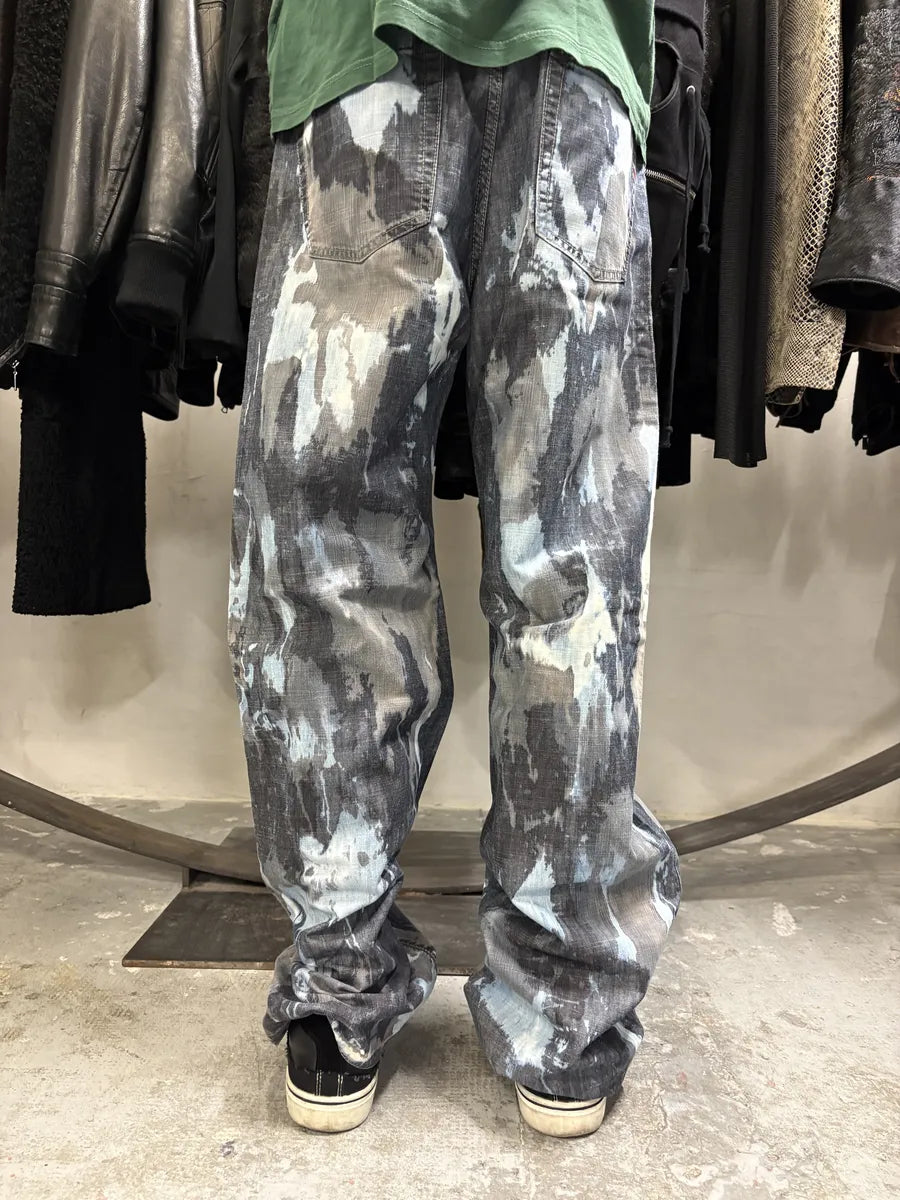 2000s Diesel Contemporary Full Splash Painted Effect Pants (M) DrxtpnG 1