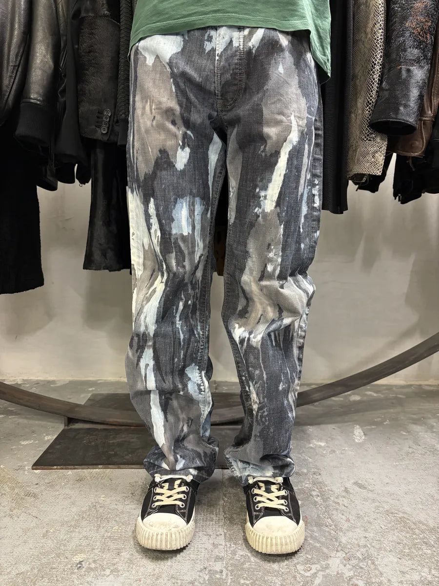 2000s Diesel Contemporary Full Splash Painted Effect Pants (M) DrxtpnG 2