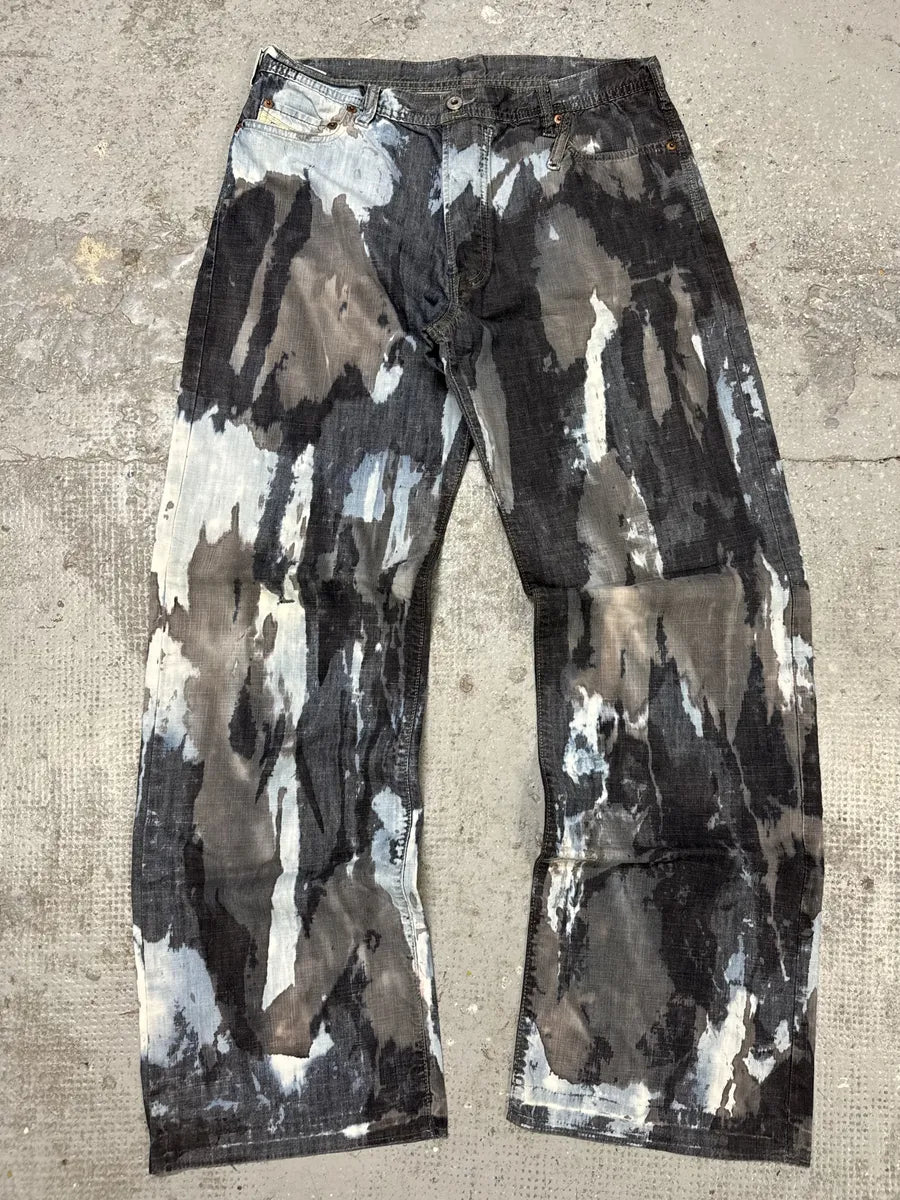 2000s Diesel Contemporary Full Splash Painted Effect Pants (M) DrxtpnG 3