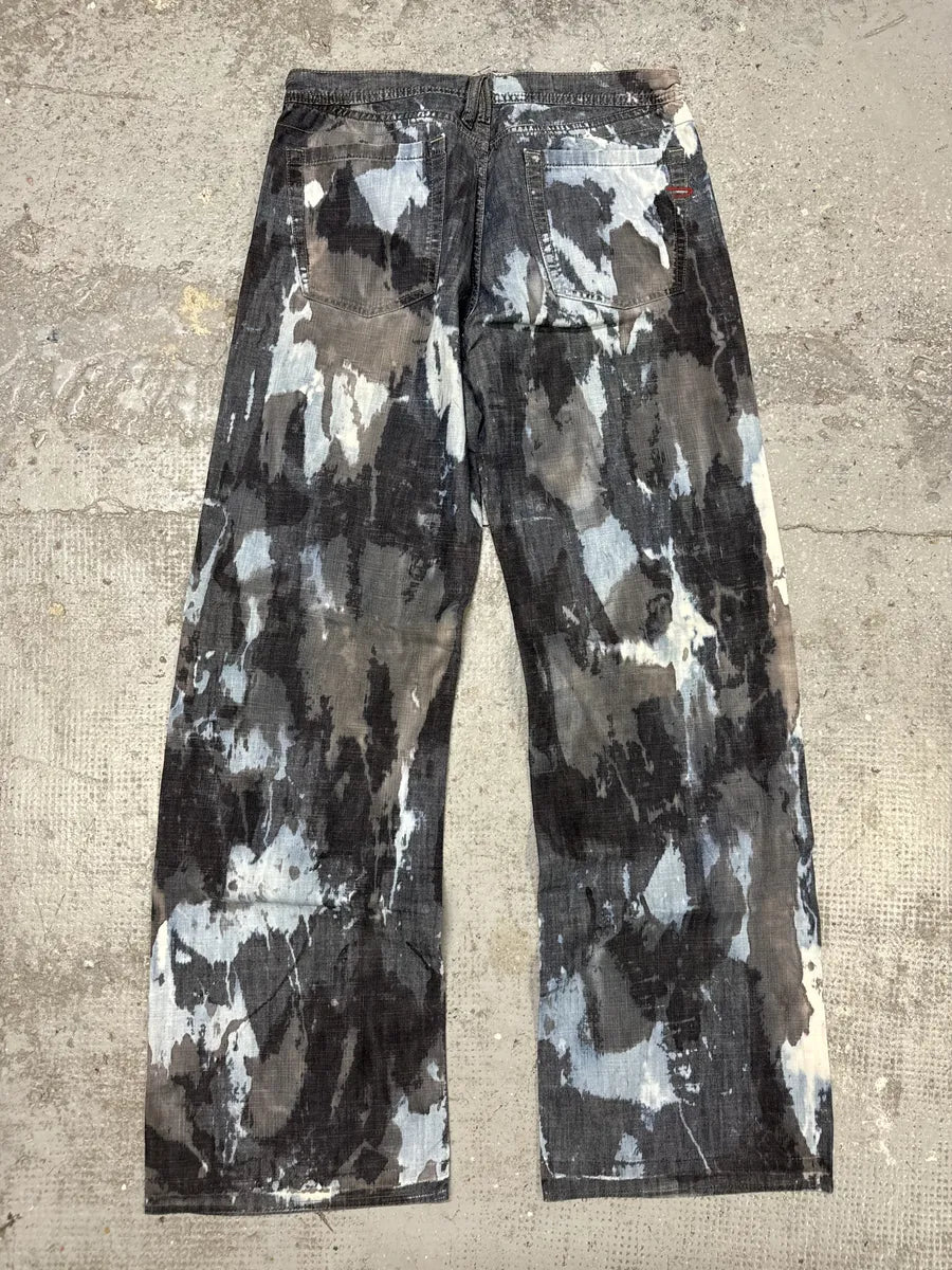 2000s Diesel Contemporary Full Splash Painted Effect Pants (M) DrxtpnG 5