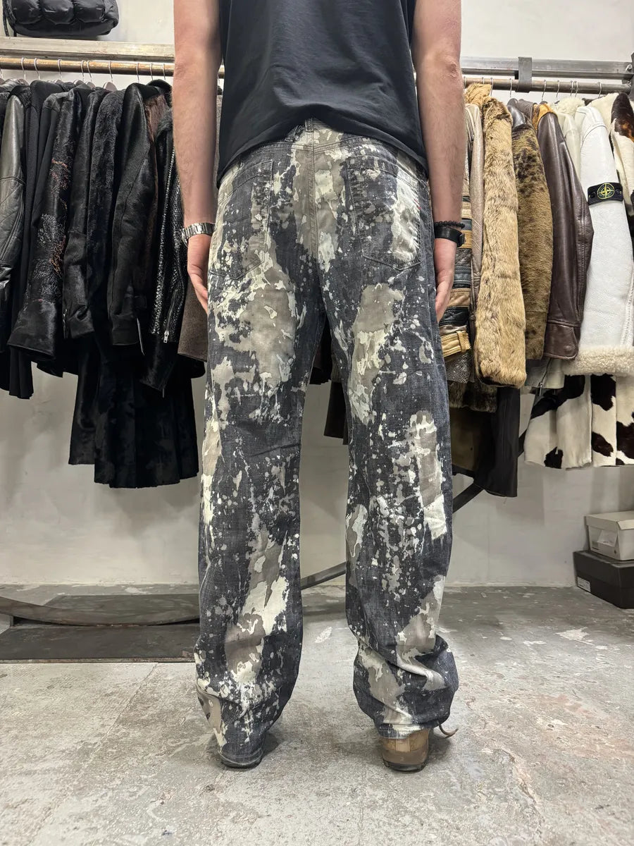 2000s Diesel Contemporary Full Splash Painted Effect Pants FpqoVzS 1