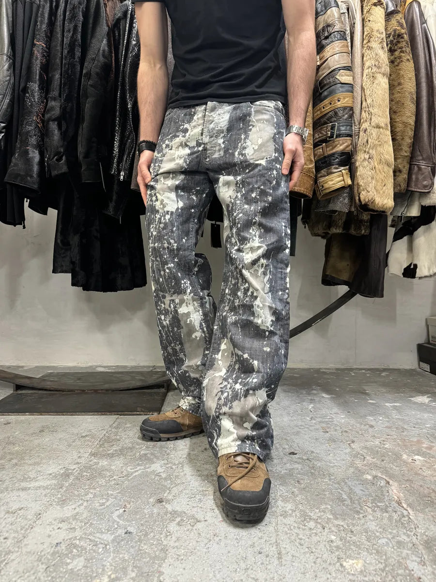 2000s Diesel Contemporary Full Splash Painted Effect Pants FpqoVzS 2
