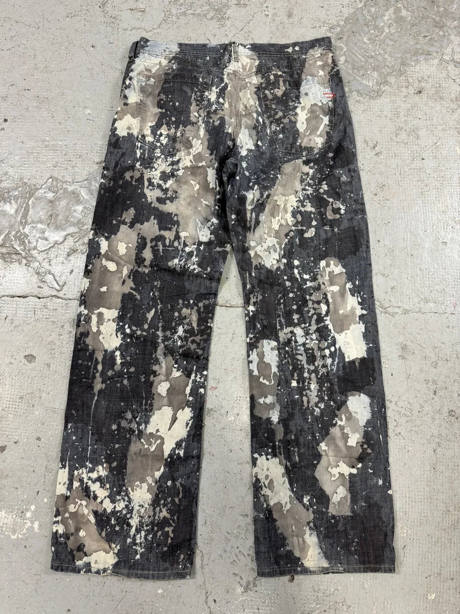2000s Diesel Contemporary Full Splash Painted Effect Pants FpqoVzS 3