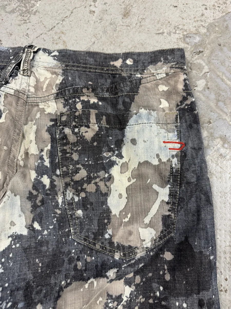 2000s Diesel Contemporary Full Splash Painted Effect Pants FpqoVzS 5