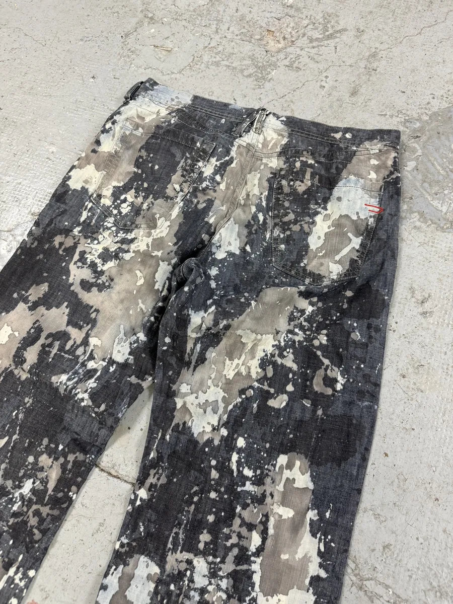 2000s Diesel Contemporary Full Splash Painted Effect Pants FpqoVzS 6