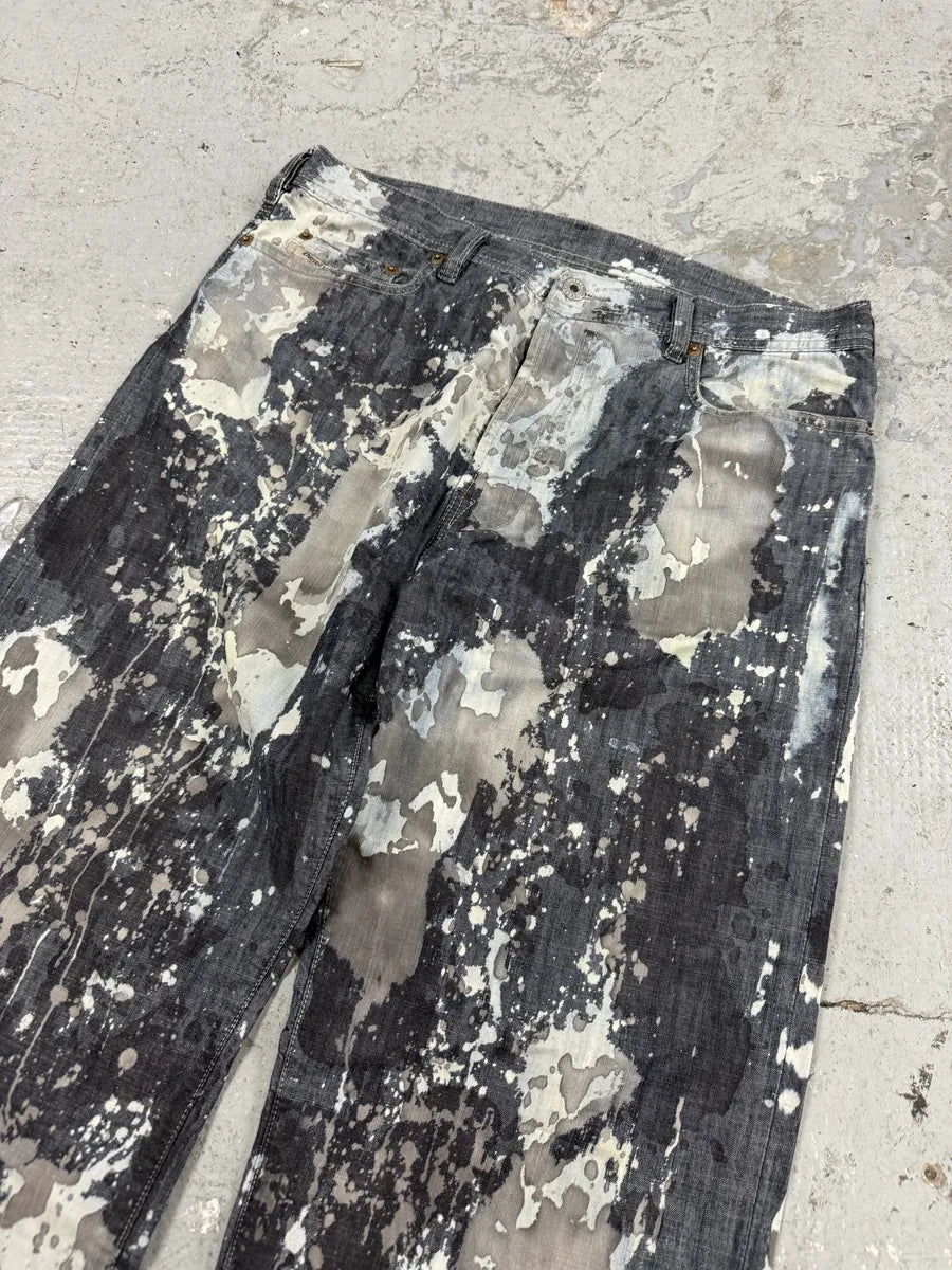 2000s Diesel Contemporary Full Splash Painted Effect Pants FpqoVzS 9