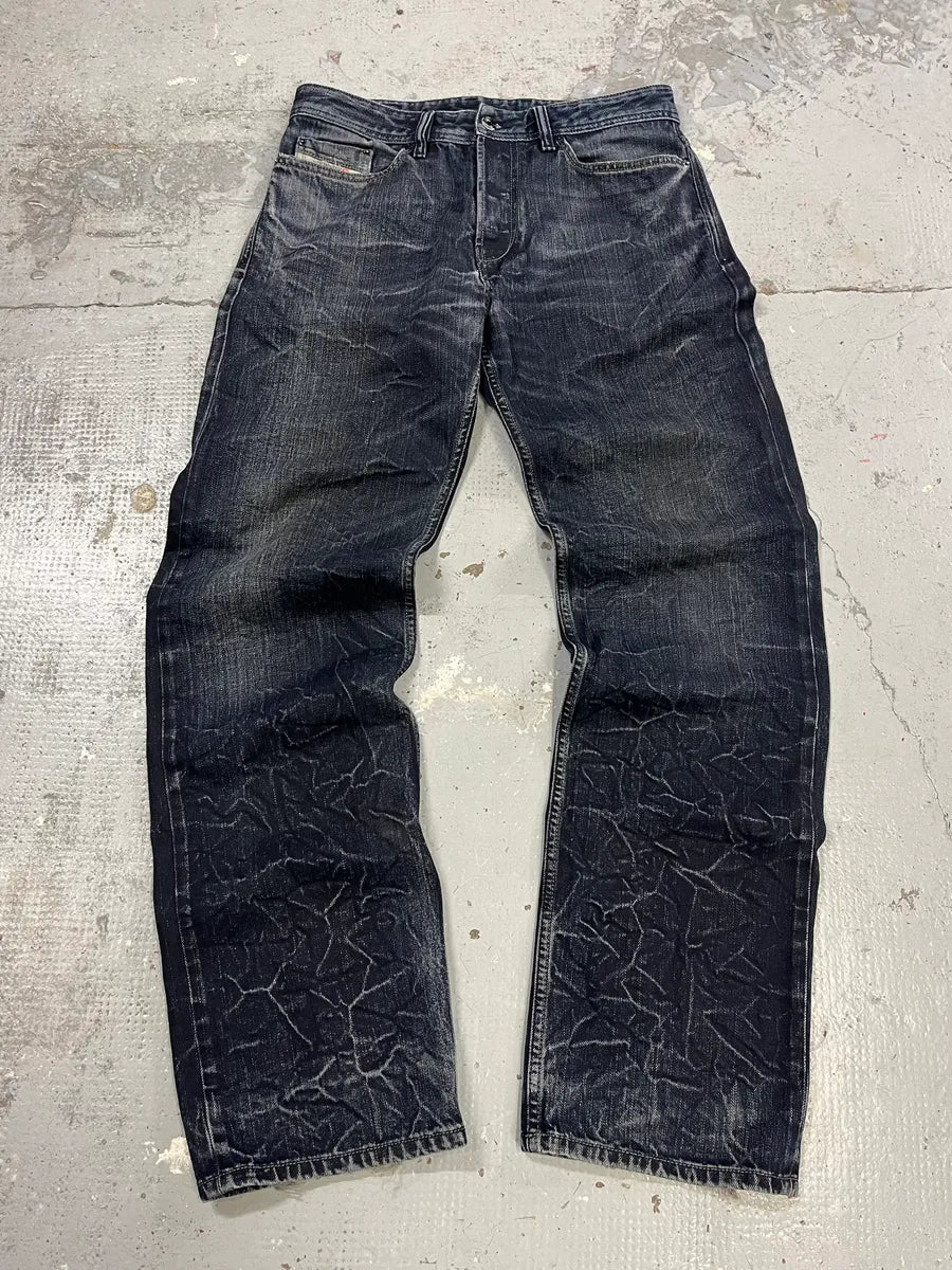 2000s Diesel Crack Navy Faded Jeans NFFkIcc 0