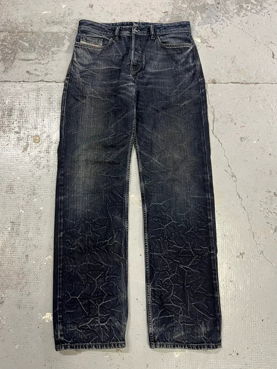 2000s Diesel Crack Navy Faded Jeans NFFkIcc 4