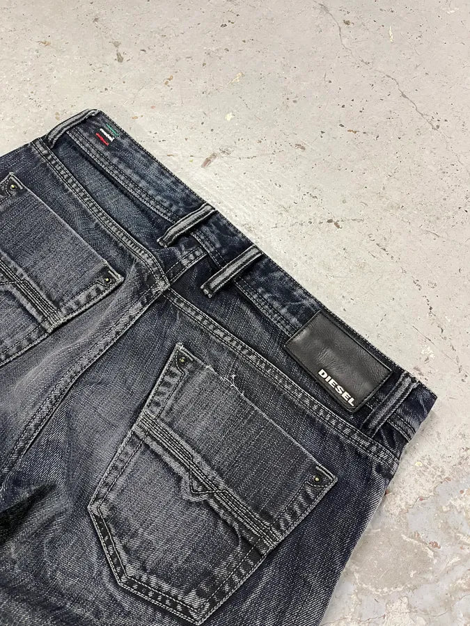2000s Diesel Crack Navy Faded Jeans NFFkIcc 7
