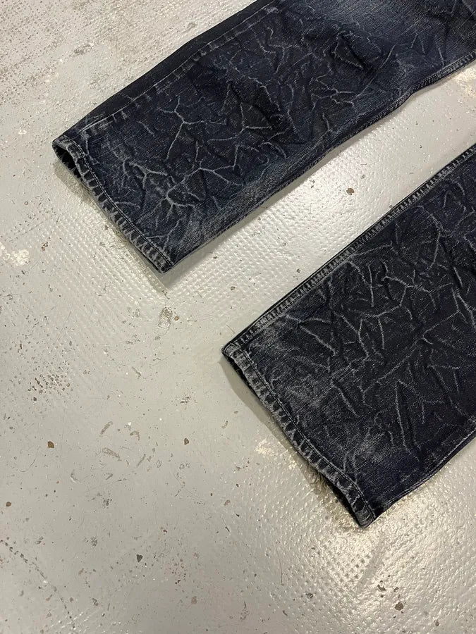 2000s Diesel Crack Navy Faded Jeans NFFkIcc 8