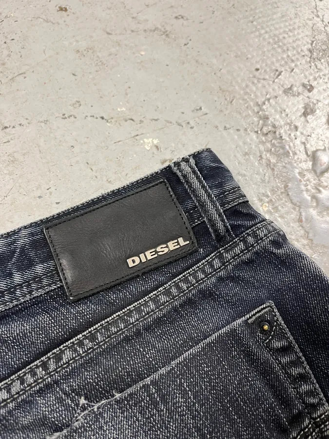 2000s Diesel Crack Navy Faded Jeans NFFkIcc 9