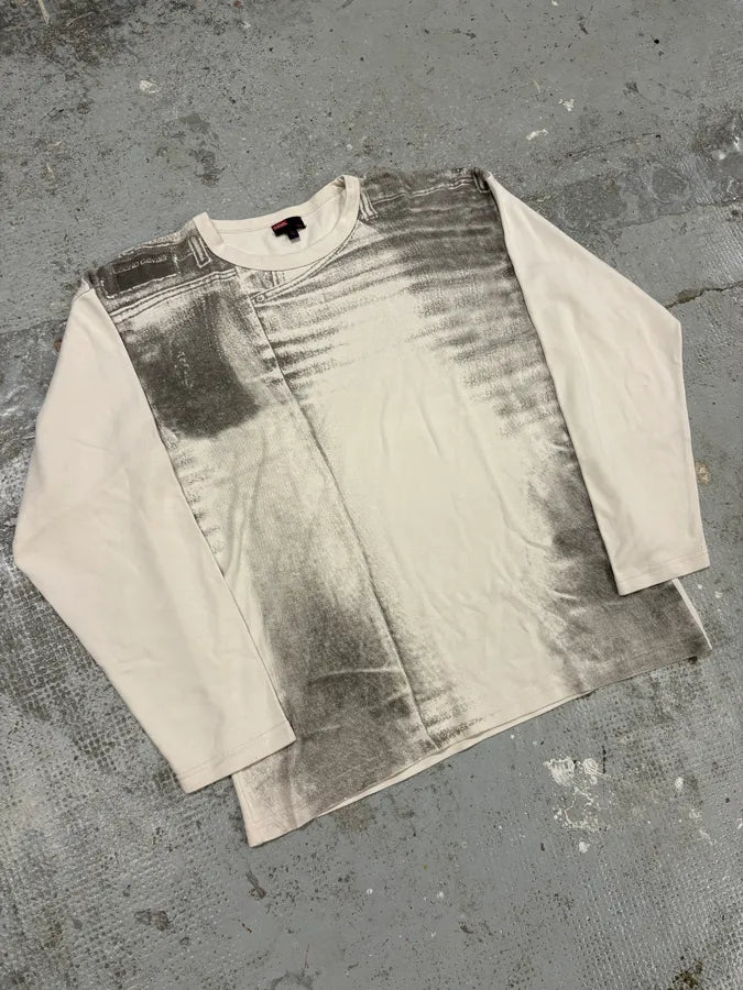 2000s Diesel Denim Trompe L’Oeil White Longsleeves fiOqFis 3