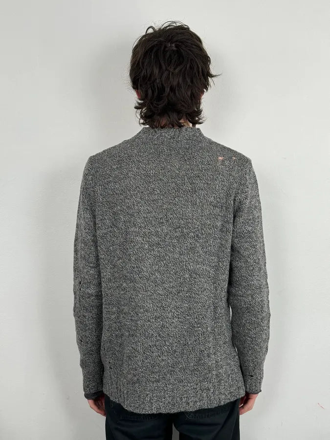 2000s Diesel Destroyed Grey Wool Sweater LqKfbdk 2