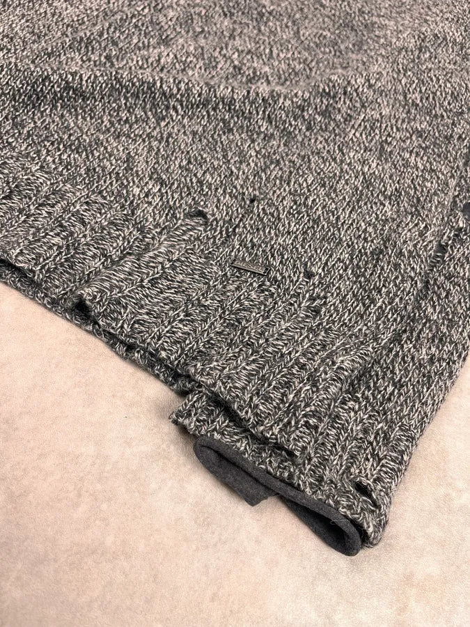 2000s Diesel Destroyed Grey Wool Sweater LqKfbdk 5