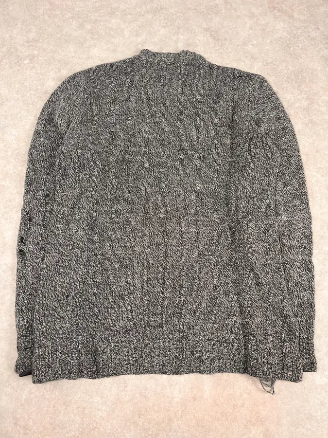 2000s Diesel Destroyed Grey Wool Sweater LqKfbdk 6