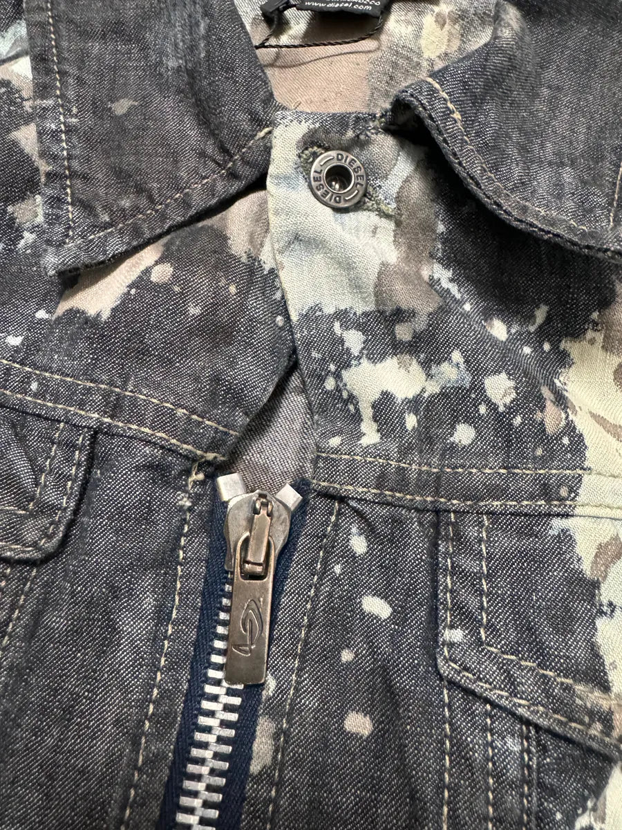 2000S Diesel Dirty Bleached Dyed Cropped Jacket yEsuwin 4