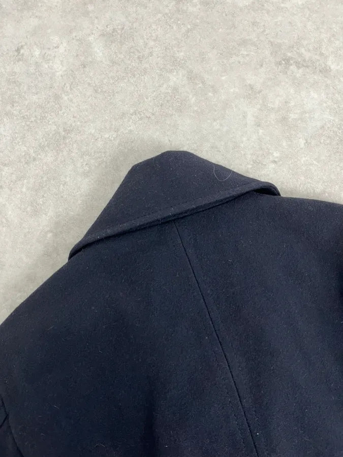 2000s Diesel Double Breasted Navy Wool Caban Jacket CQvqBjI 6