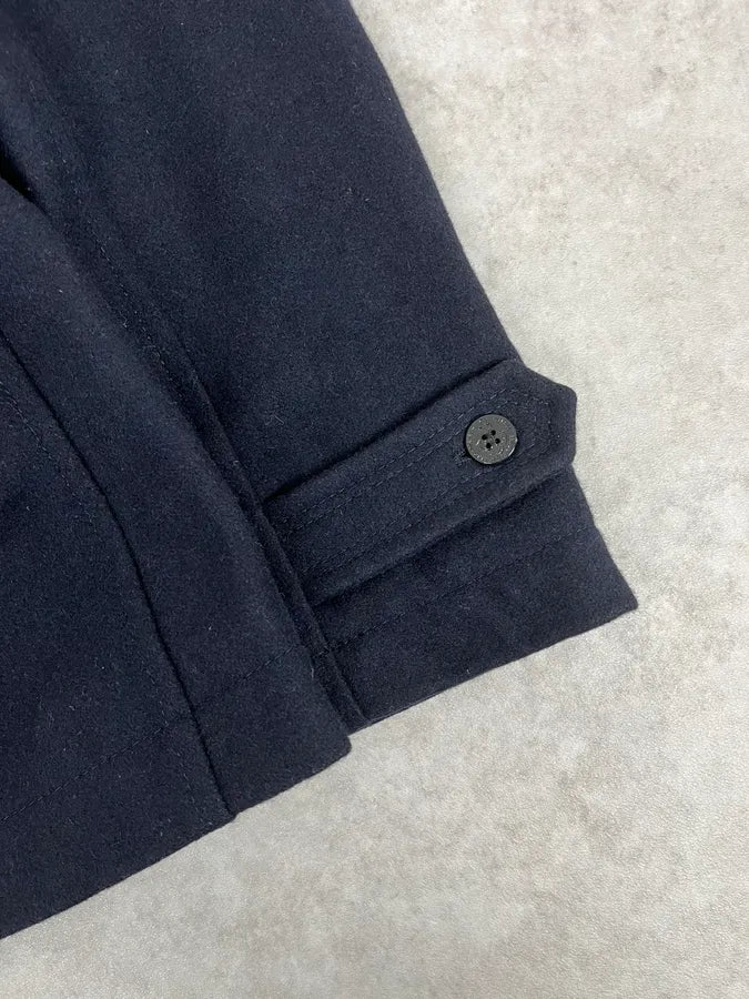 2000s Diesel Double Breasted Navy Wool Caban Jacket CQvqBjI 9