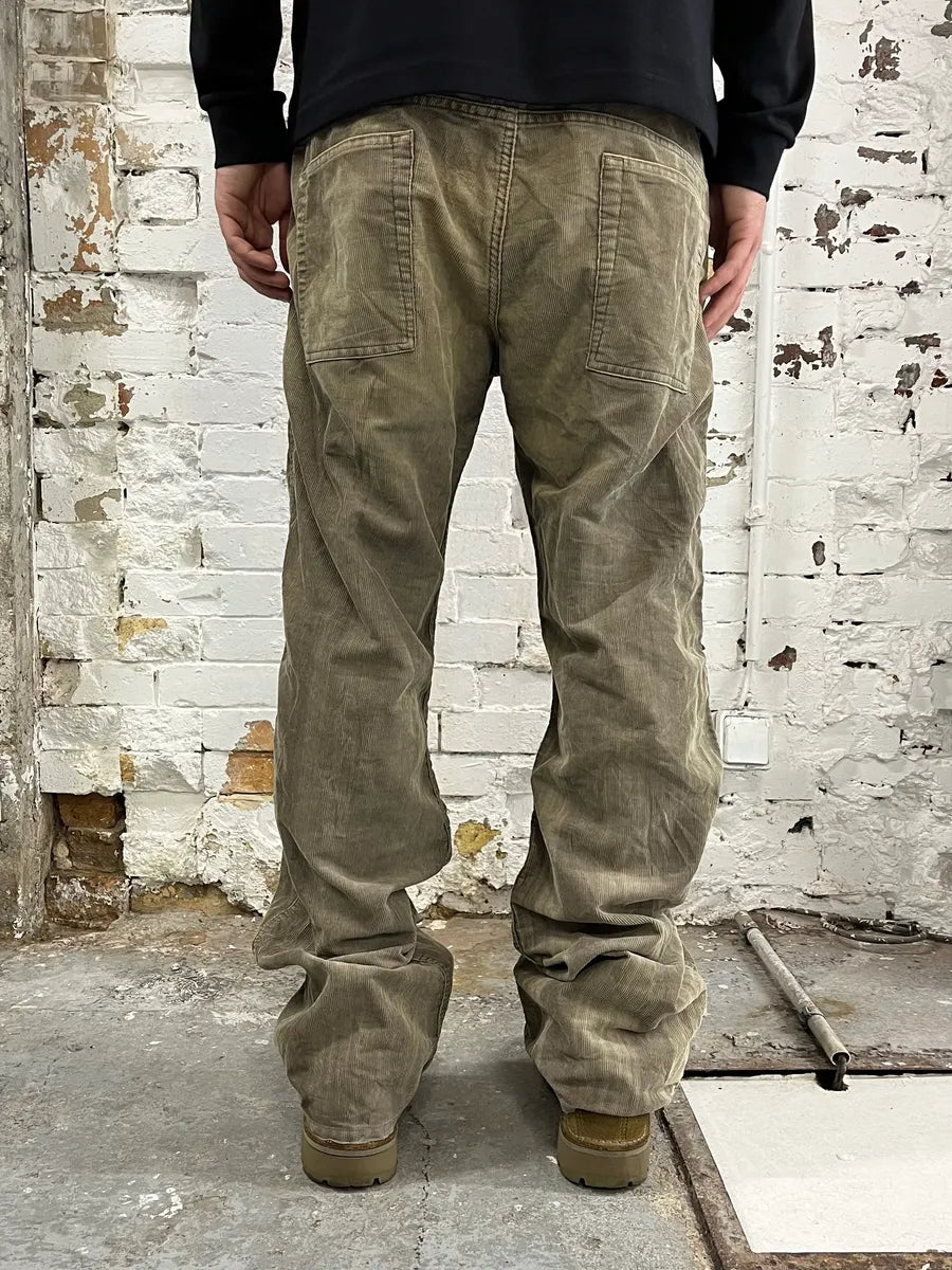 2000s Diesel Eroded Beige Velvet Relaxed Pants RsmeZRa 2