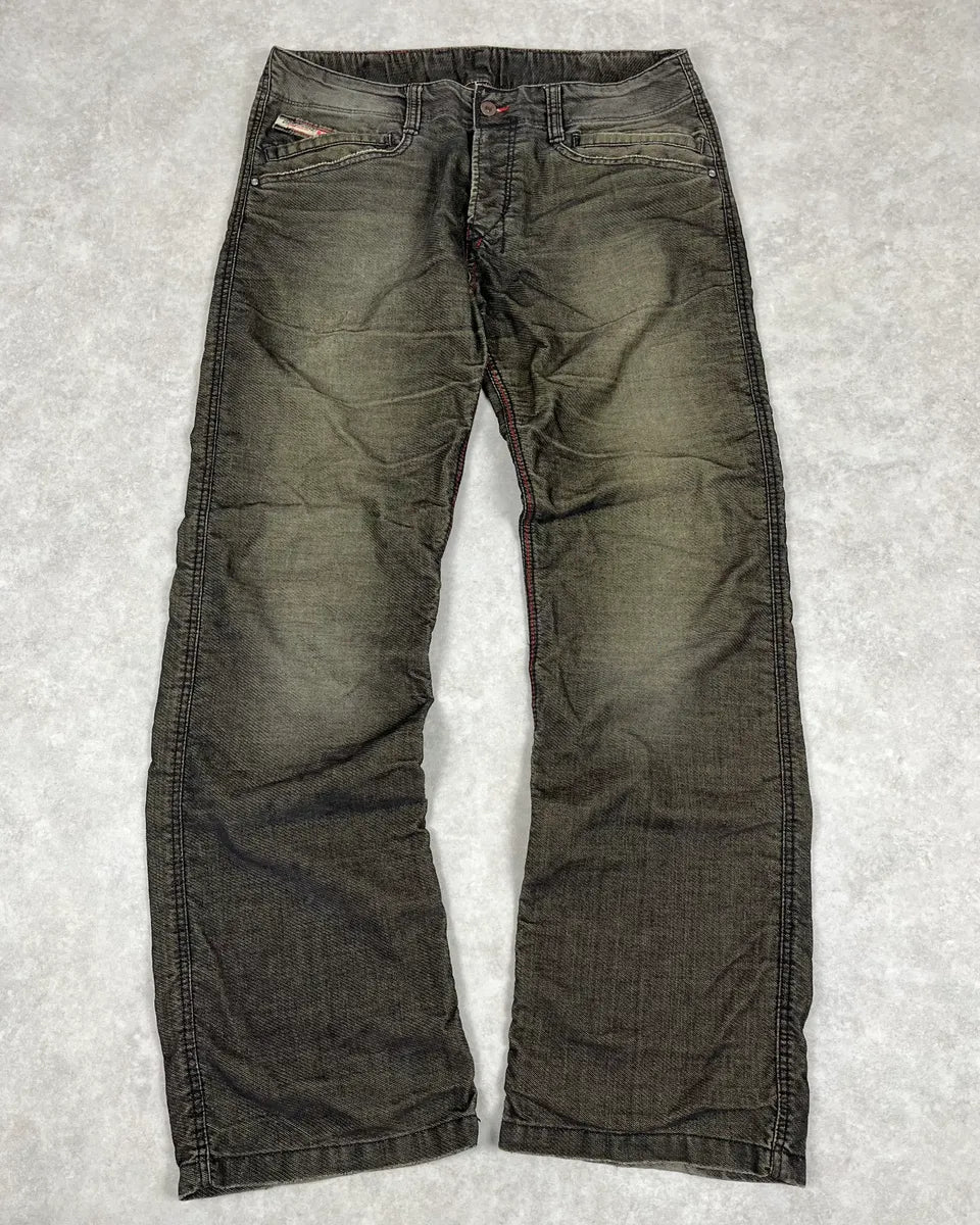 2000s Diesel Faded Black Grey Denim Pants eTiIIFV 0