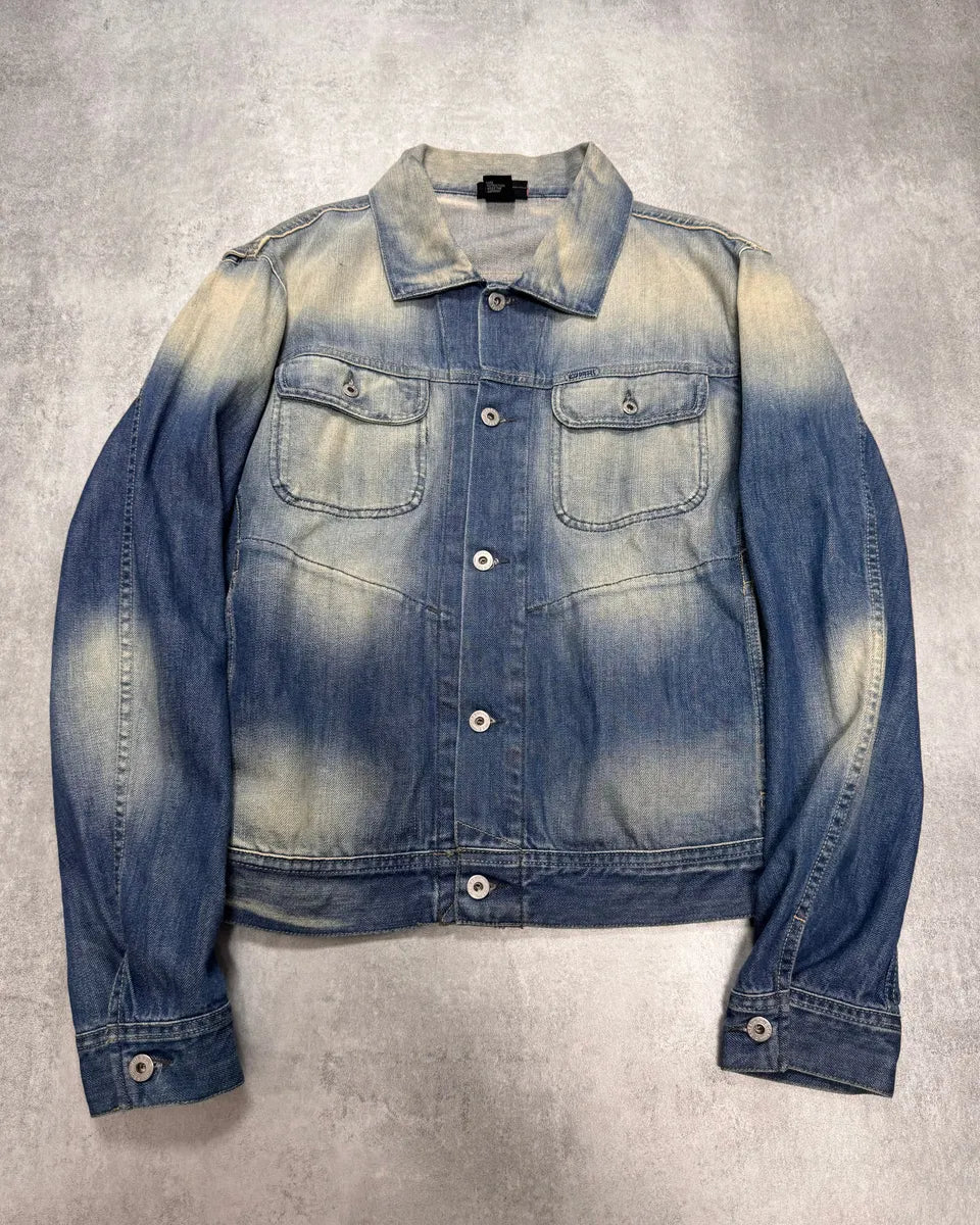2000s Diesel Faded Blue Denim Jacket yncdquA 0