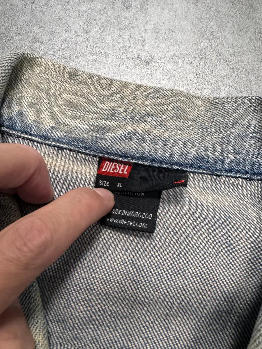 2000s Diesel Faded Blue Denim Jacket yncdquA 4
