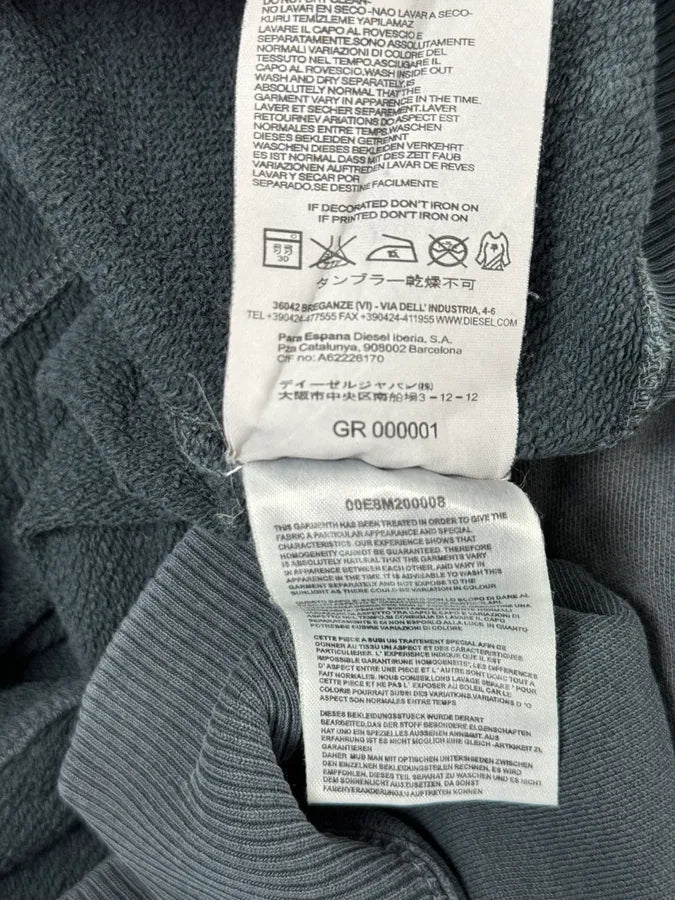 2000s Diesel Faded Grey Graphic Hoodie rnnYKUo 10