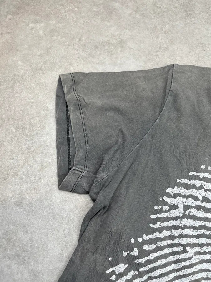 2000s Diesel Fingerprint Faded Grey T-Shirt vvCdybX 3