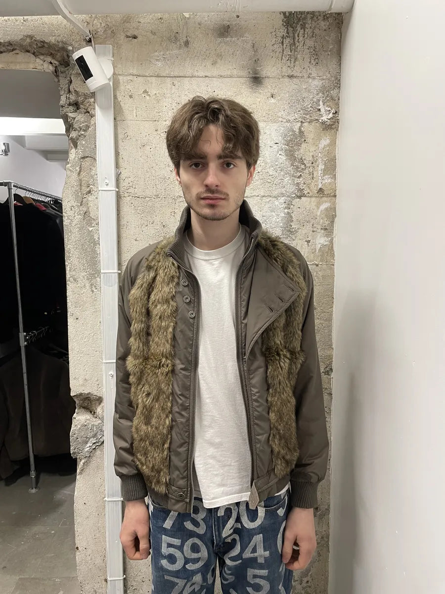 2000s Diesel Fur Brown Bomber Jacket mXpVsrg 1