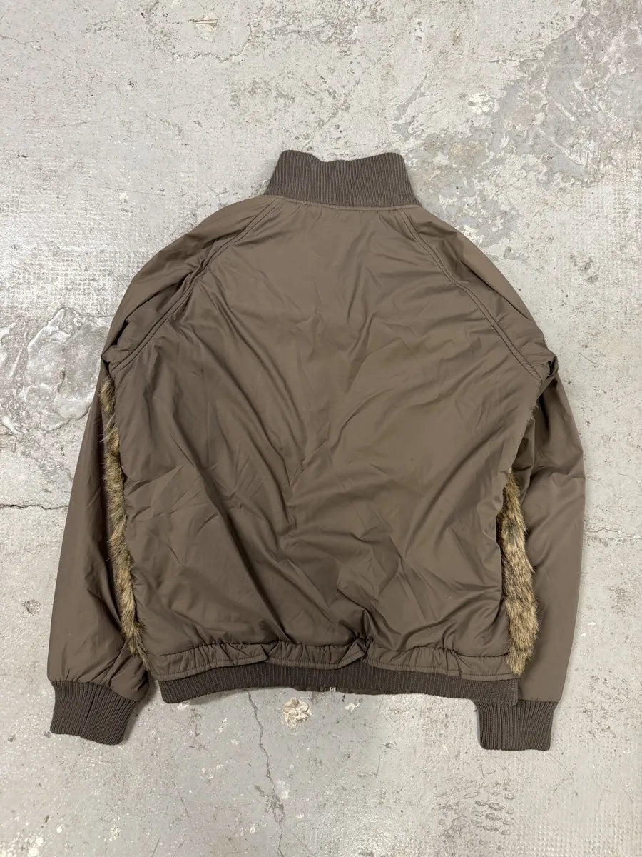 2000s Diesel Fur Brown Bomber Jacket mXpVsrg 9