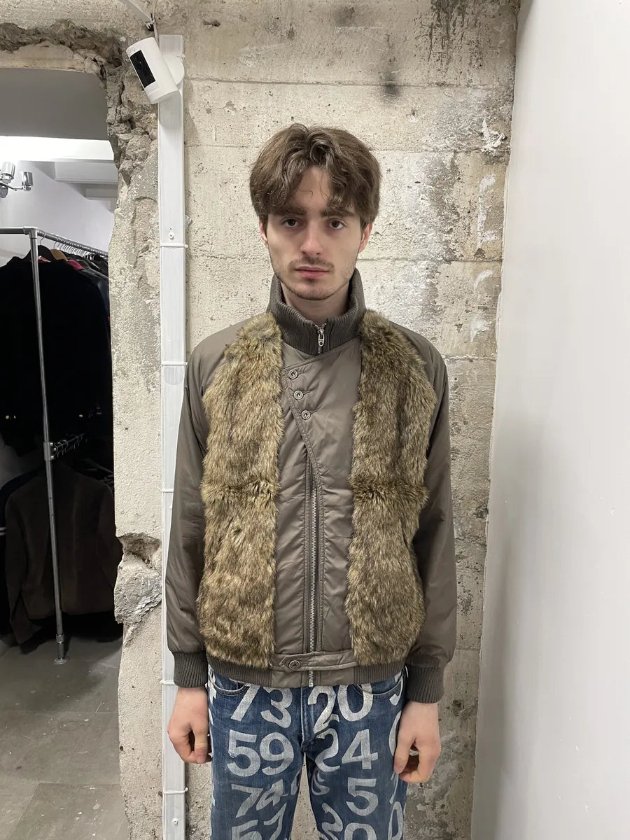 2000s Diesel Fur Brown Bomber Jacket mXpVsrg 2