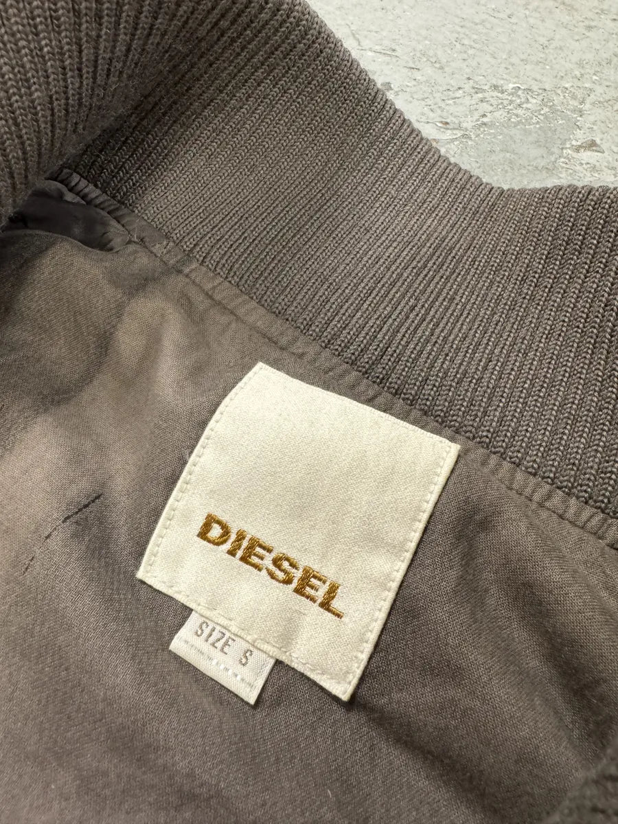 2000s Diesel Fur Brown Bomber Jacket mXpVsrg 4