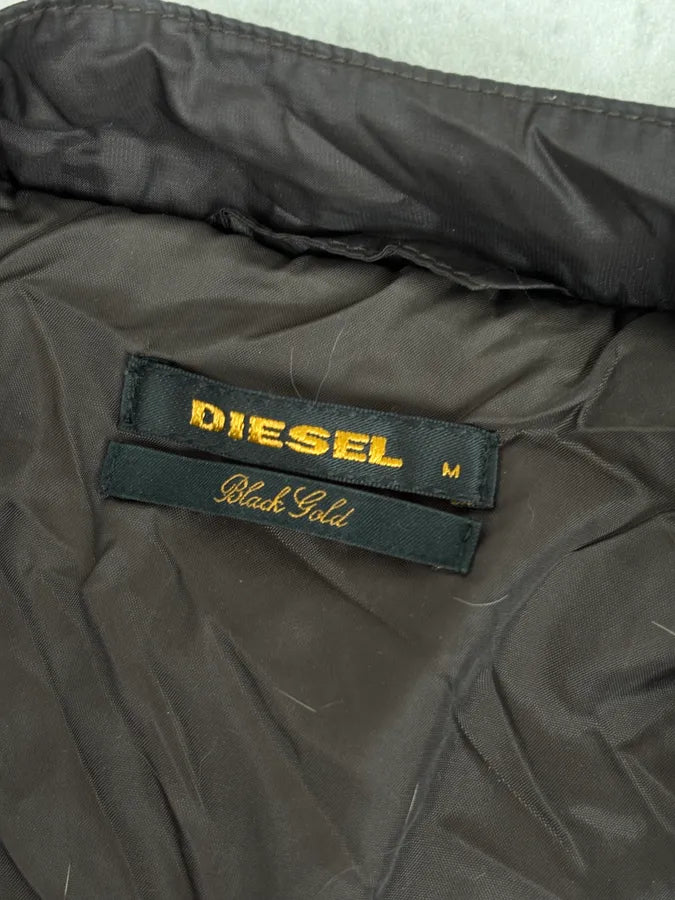 2000s Diesel Fur Studded Shoulders Brown Puffer Jacket eoFDVZA 9