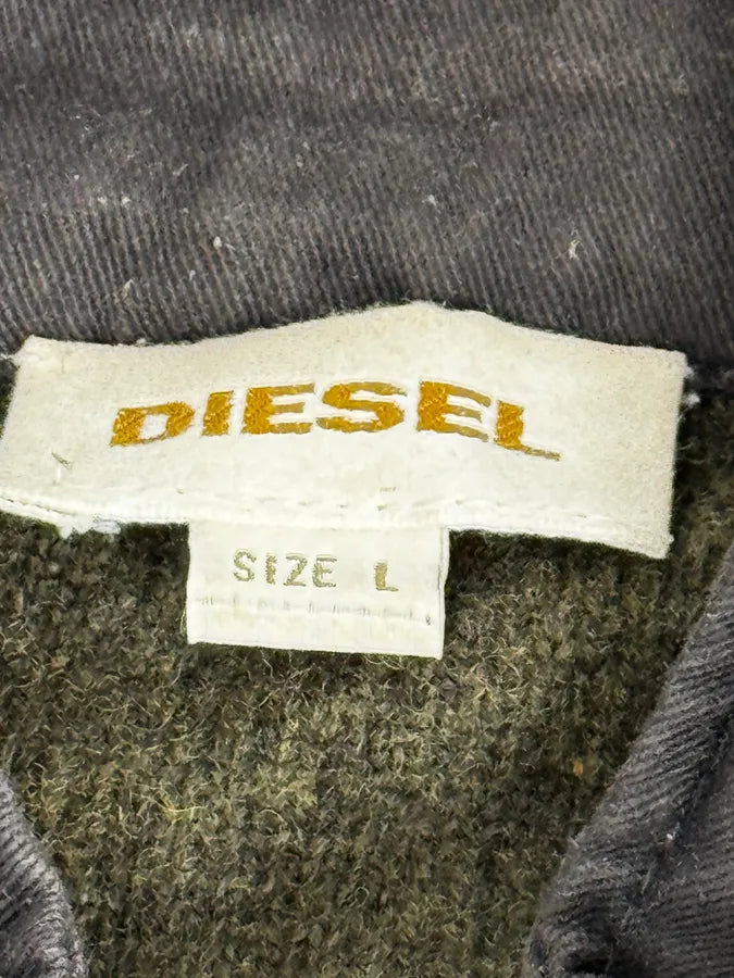 2000s Diesel Green Avant-Garde Buttoned Wool Sweater VDxvAZY 11