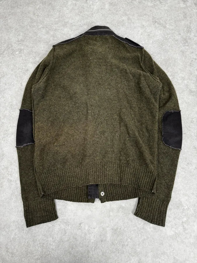 2000s Diesel Green Avant-Garde Buttoned Wool Sweater VDxvAZY 3
