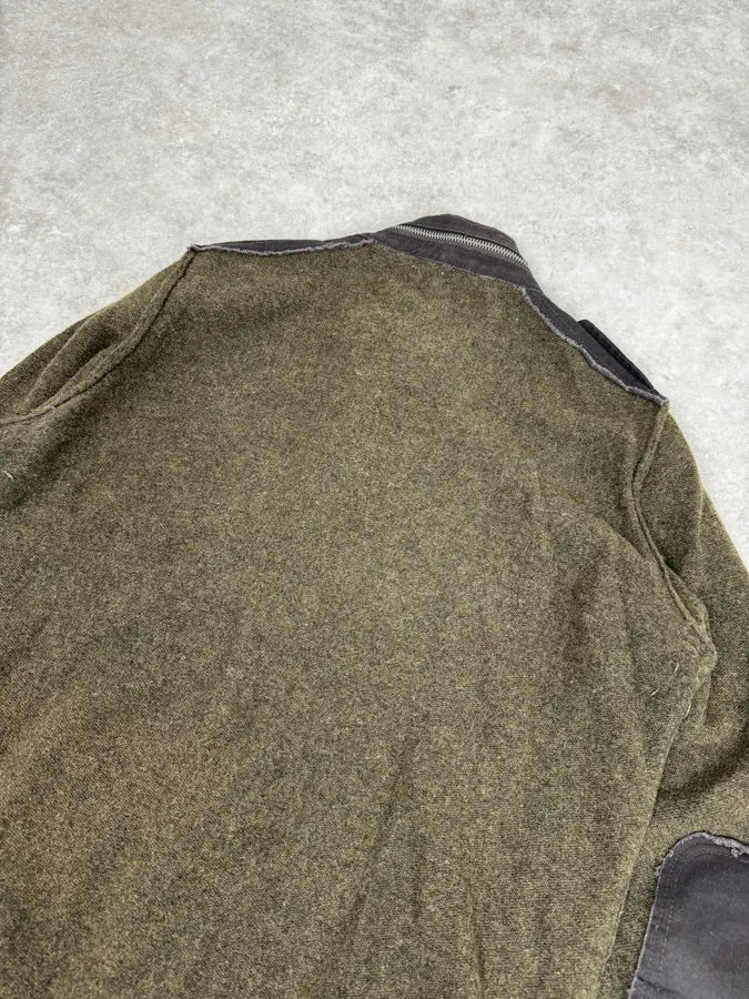 2000s Diesel Green Avant-Garde Buttoned Wool Sweater VDxvAZY 5