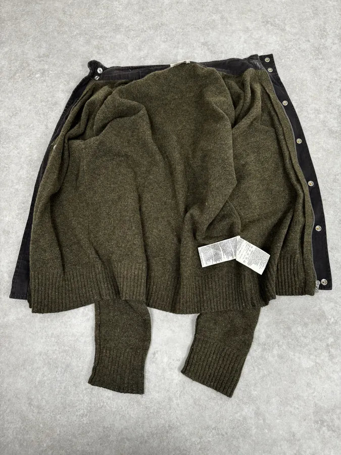 2000s Diesel Green Avant-Garde Buttoned Wool Sweater VDxvAZY 6