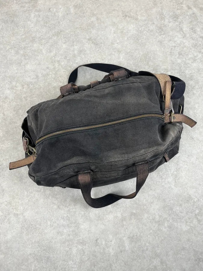 Diesel Grey & Brown Studded Cotton Army Shoulder Bag zhxWJxi 7